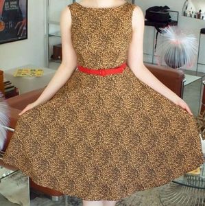 Tatyana Leopard Circle Dress XXL vintage,retro,pinup
